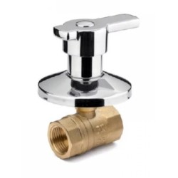 Сферичен кран за вграждане с хромирана розетка и ръчка 1/2"